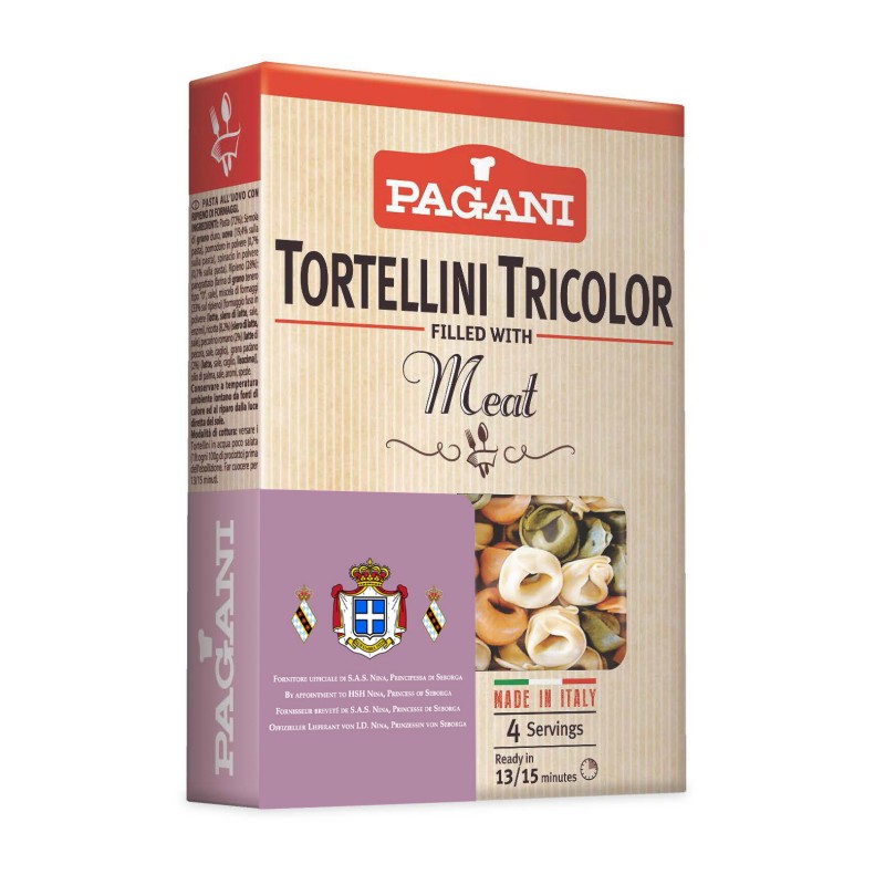 Tortellini Tricolore Pagani con carne - 250 g